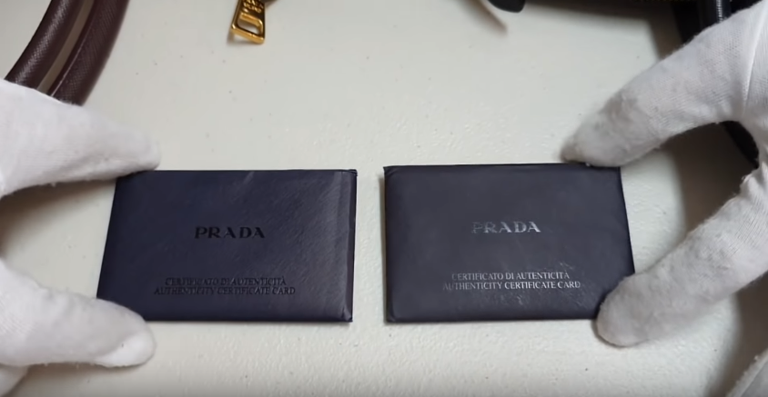 Prada Authenticity Card With Black Envelope 
