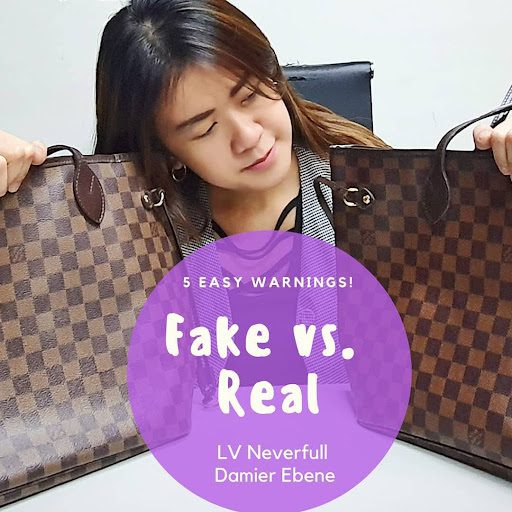 how to tell real vs fake louis vuitton neverfull damier ebene