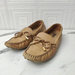 LV Brown Loafer Shoes Damier Ebene