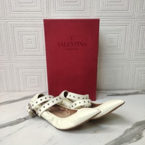 Valentino White Ballerina Shoes
