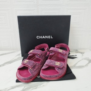 Chanel Maroon Sandals D