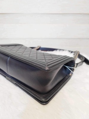 Chanel Le Boy Black Old Medium Ruthenium Hardware Series 20
