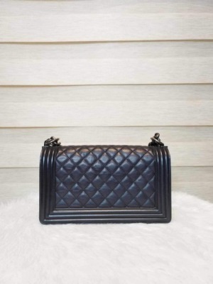 Chanel Le Boy Black Old Medium Ruthenium Hardware Series 20