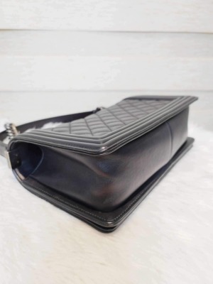 Chanel Le Boy Black Old Medium Ruthenium Hardware Series 20