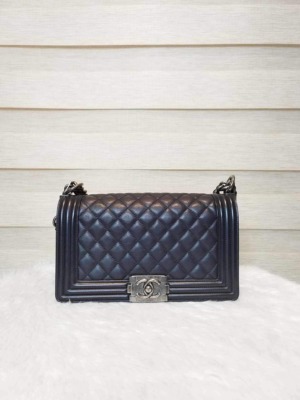 Chanel Le Boy Black Old Medium Ruthenium Hardware Series 20