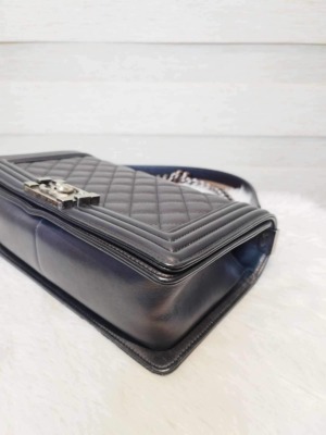 Chanel Le Boy Black Old Medium Ruthenium Hardware Series 20