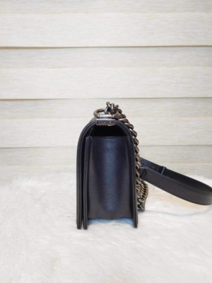 Chanel Le Boy Black Old Medium Ruthenium Hardware Series 20
