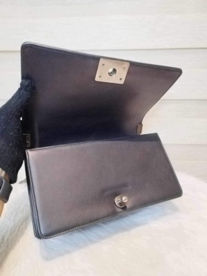 Chanel Le Boy Black Old Medium Ruthenium Hardware Series 20