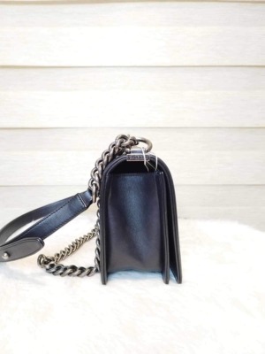 Chanel Le Boy Black Old Medium Ruthenium Hardware Series 20
