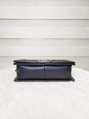 Chanel Le Boy Black Old Medium Ruthenium Hardware Series 20