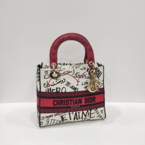 christian dior lady d lite graffiti amour medium canvas