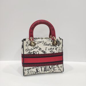 christian dior lady d lite graffiti amour medium canvas
