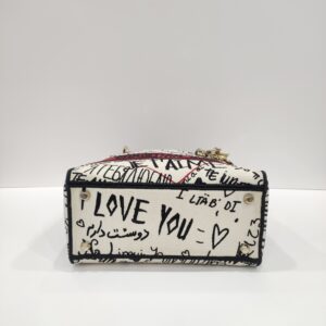 christian dior lady d lite graffiti amour medium canvas