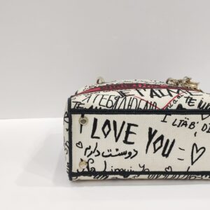 christian dior lady d lite graffiti amour medium canvas