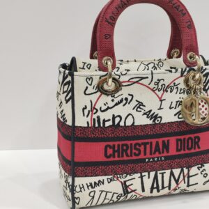 christian dior lady d lite graffiti amour medium canvas