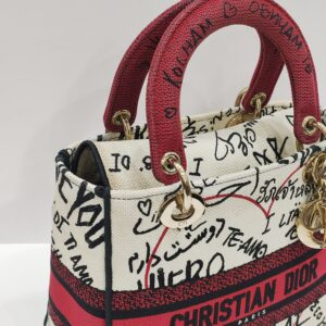 christian dior lady d lite graffiti amour medium canvas