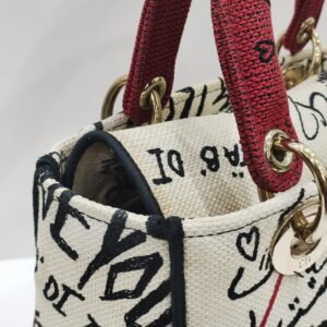 christian dior lady d lite graffiti amour medium canvas