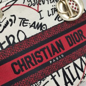 christian dior lady d lite graffiti amour medium canvas