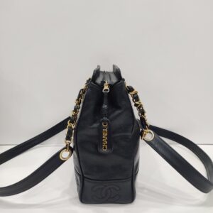 chanel black triple cc long chain shoulder bag ghw series 4