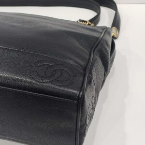 chanel black triple cc long chain shoulder bag ghw series 4