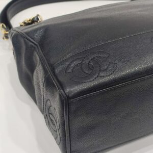 chanel black triple cc long chain shoulder bag ghw series 4