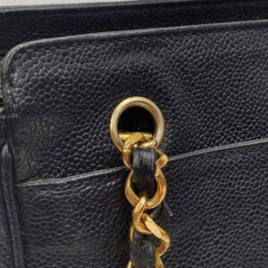 chanel black triple cc long chain shoulder bag ghw series 4