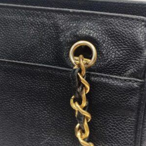 chanel black triple cc long chain shoulder bag ghw series 4