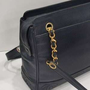 chanel black triple cc long chain shoulder bag ghw series 4