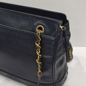 chanel black triple cc long chain shoulder bag ghw series 4