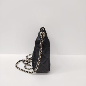 chanel mesh clutch with chain microchipped lambskin black ghw