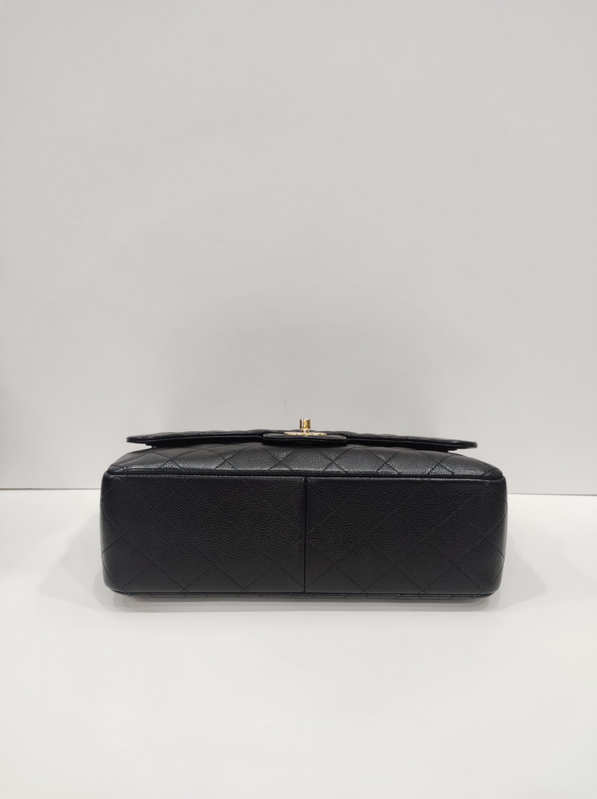 chanel double flap jumbo caviar leather black ghw series 18 chanel double flap jumbo caviar leather black ghw series 18