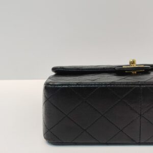chanel vintage square flap black lambskin 24k ghw