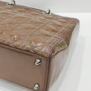 lady dior large patent brown shw