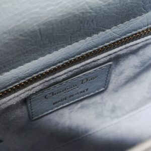 dior mini lady dior ostrich blue lghw