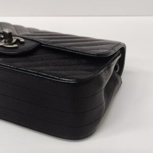 chanel chevron mini rectangle black caviar rhw series 24