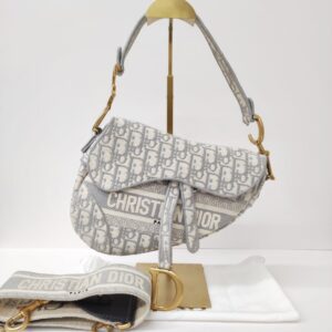 christian dior saddle medium gray ghw
