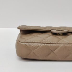 chanel woc dark beige caviar ghw microchipped