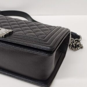 new kept unused chanel leboy old medium caviar black rhw microchipped