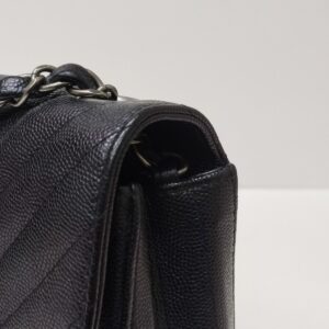 chanel chevron mini rectangle black caviar rhw series 24