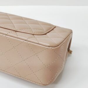 Chanel Mini Rec Top Handle Beige 21A Lambskin GHW Microchipped