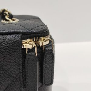 chanel black vanity long box caviar leather ghw series 31