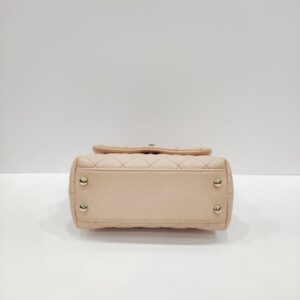 chanel coco handle mini nude caviar leather ghw series 31