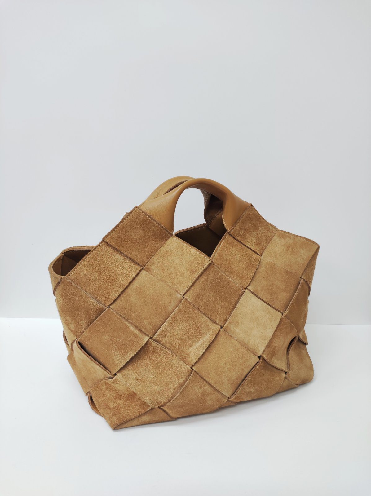 loewe suede woven basket bag tan ghw loewe suede woven basket bag tan ghw