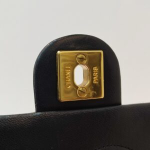 chanel vintage square flap black lambskin 24k ghw