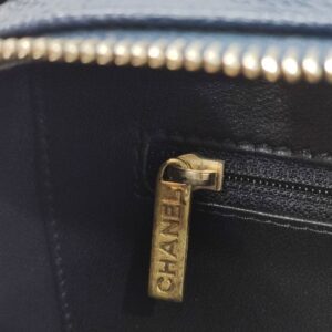 chanel navy blue vanity caviar leather ghw series 23