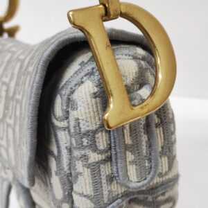 christian dior saddle medium gray ghw