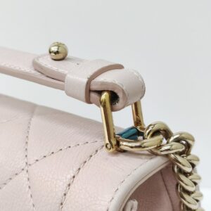 chanel soft caviar leather small click flap pink ghw series 23