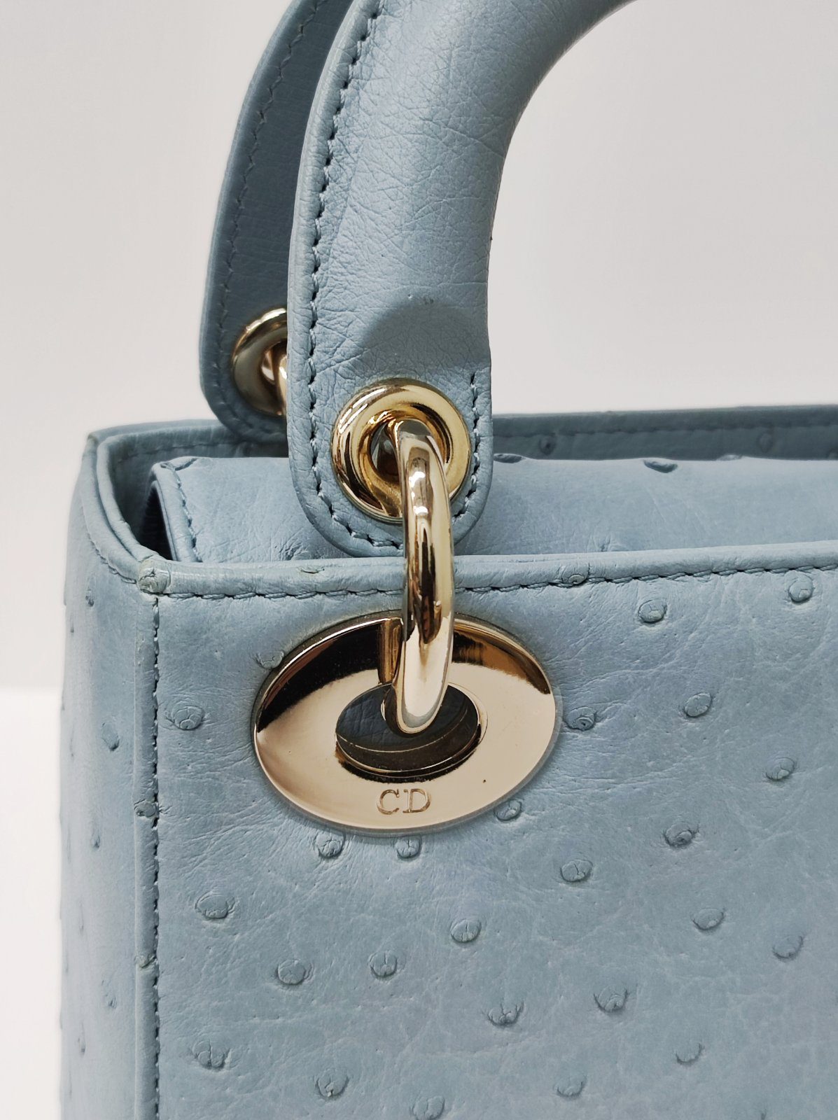 dior mini lady dior ostrich blue lghw dior mini lady dior ostrich blue lghw