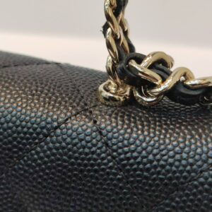 chanel kelly woc top handle microchipped black caviar ghw