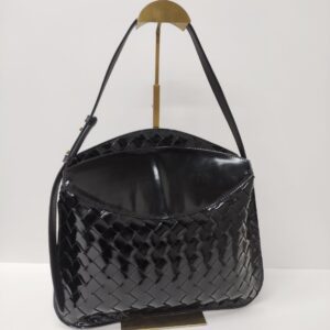 bottega veneta patent flap hobo bag